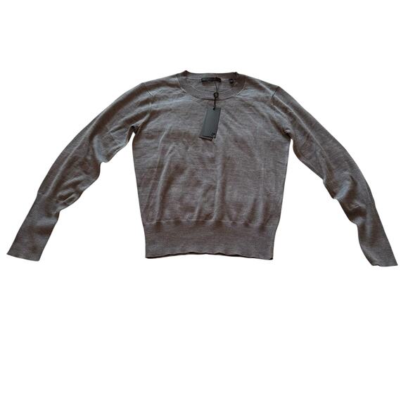 NEW Greyson Clothiers Leith Crew Neck Sweater Gray Grey Heather Wool Silk Medium - Picture 1 of 13